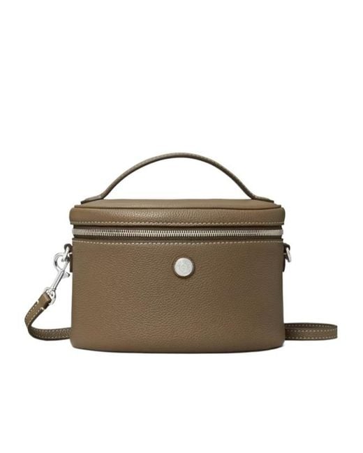 Tory Burch Metallic Pebble Top-Handle Vanity Case