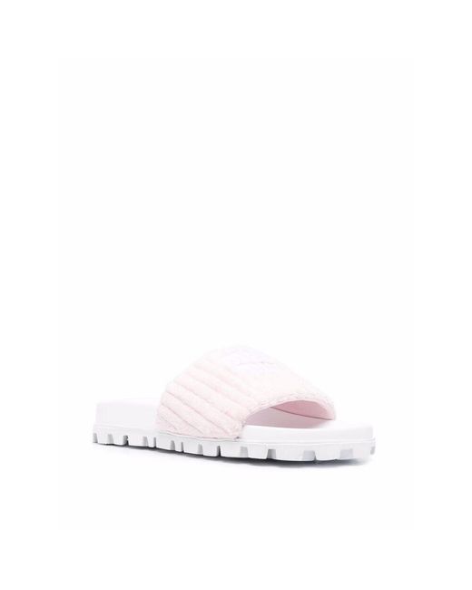 Miu Miu White Logo Flip-Flops