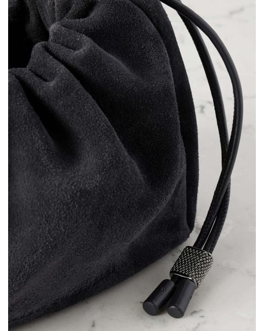 Brunello Cucinelli Black Drawstring Shoulder Bag