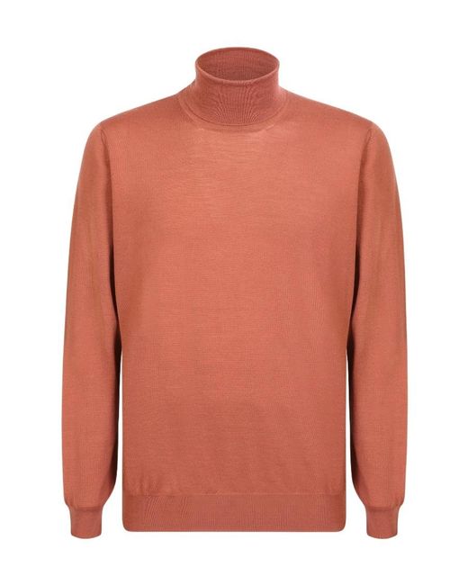 Lardini Orange Turtleneck Knitted Jumper for men