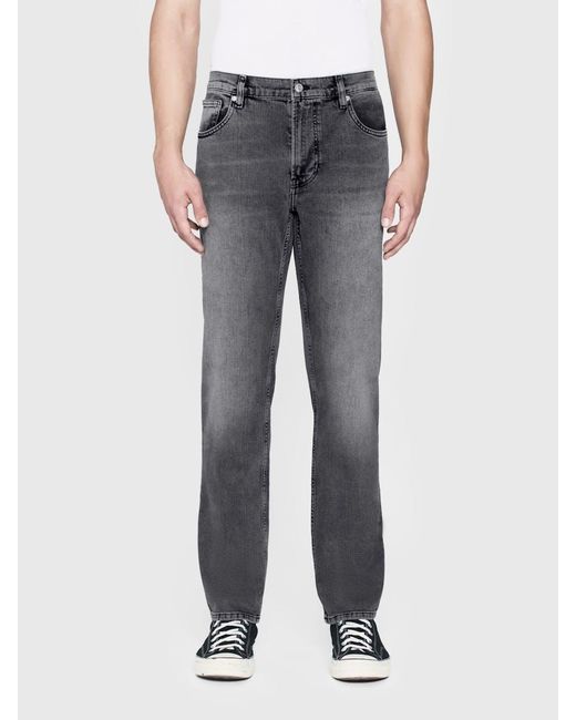 FRAME Blue Mid-Waist Straight Pants