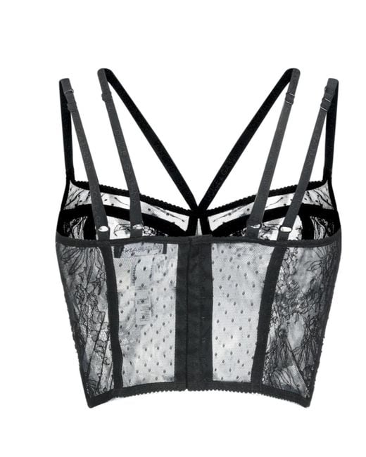 Dolce & Gabbana Gray Lace Unlined Bralette