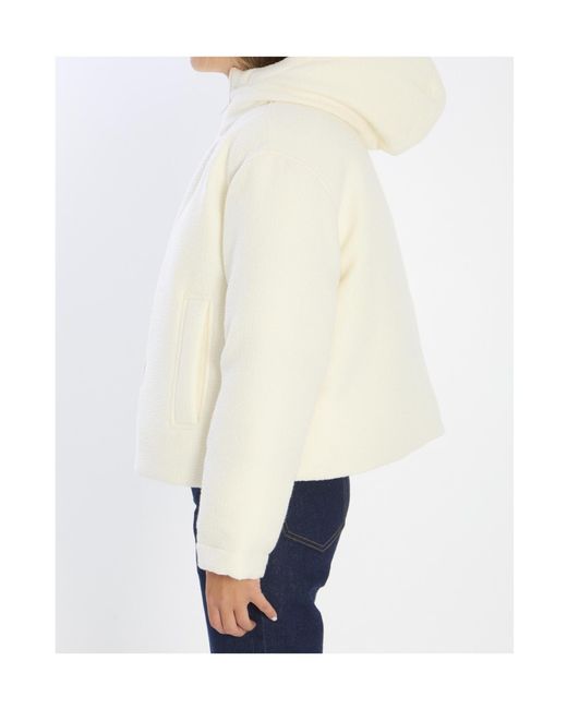 Gucci White Logo Lettering Bouclé Jacket