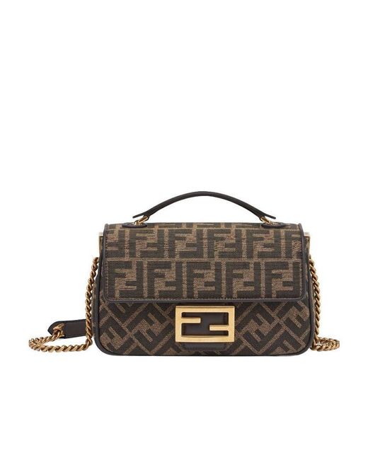 Fendi Brown Monogrammed Shoulder Bag