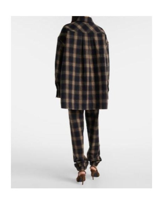 The Attico Black Checked Cotton Sweatpants