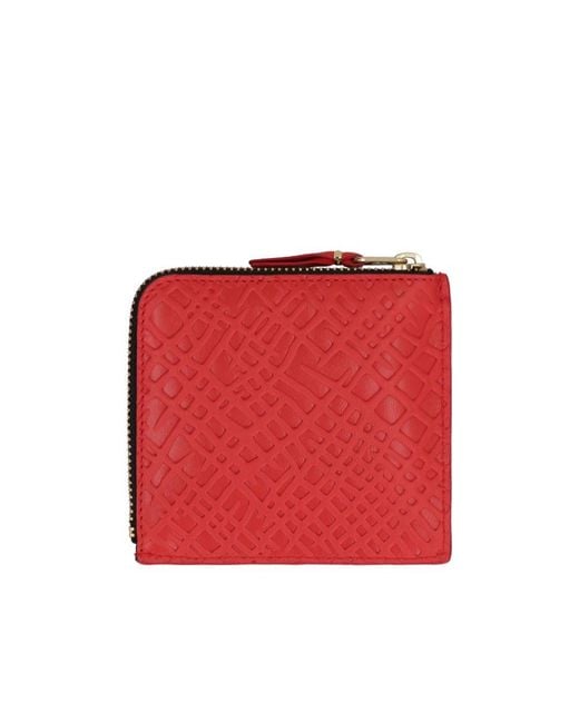 Comme des Garçons Red Comme Des Garçons Wallet All-Over Embossed Detail Wallet for men