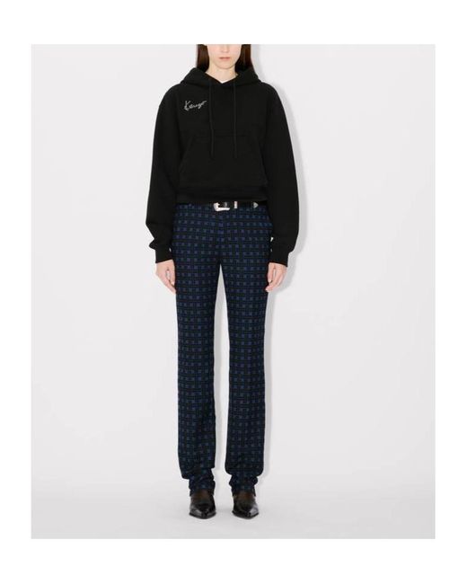 KENZO Black Star Tiger' Embroidered Cropped Hoodie