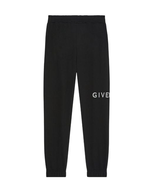 Givenchy Black Logo Printed Rear-Welt Pocketed Track Pants for men