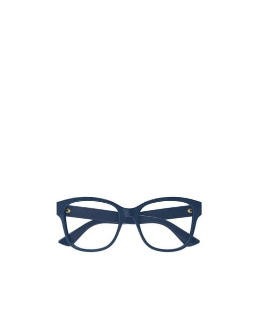Gucci Blue Eyewear Rectangle Frame Glasses