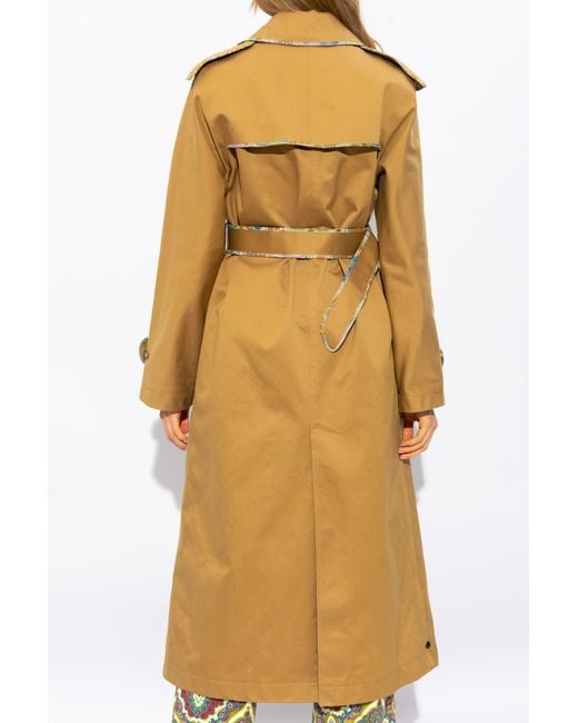 Etro Natural Double-Breasted Belted Coat