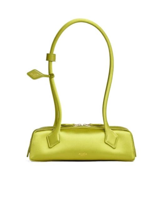 Alaïa Yellow Alaïa Le Teckel Small Satin Shoulder Bag