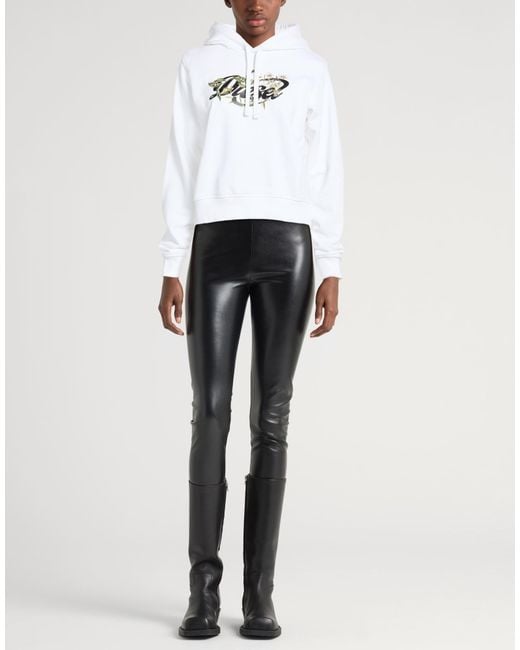 DIESEL White Solid Color Printed Hoodie