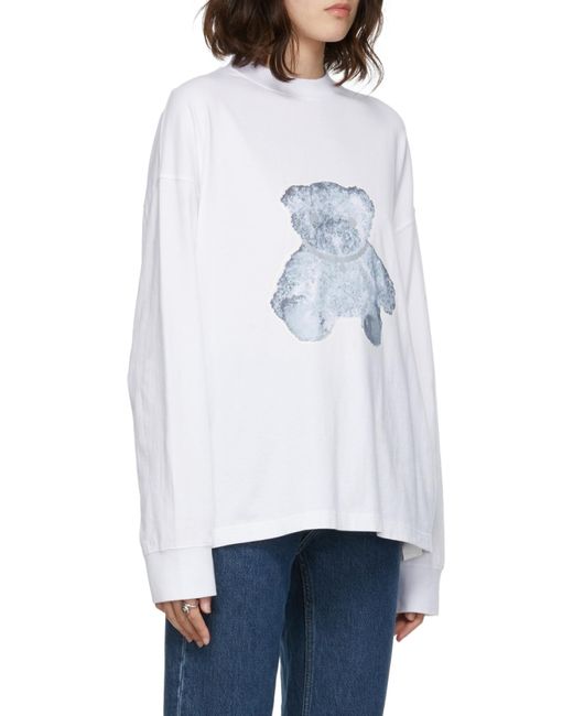 we11done White Teddy Bear Cotton Sweatshirt