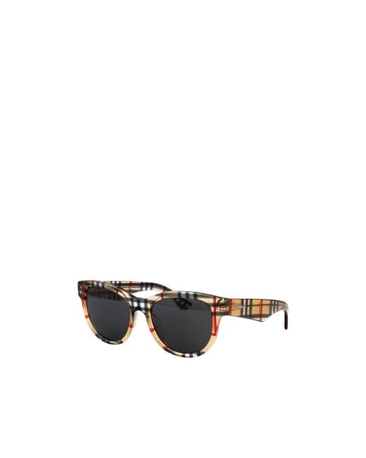 Burberry Black Eyewear Round Frame Sunglasses