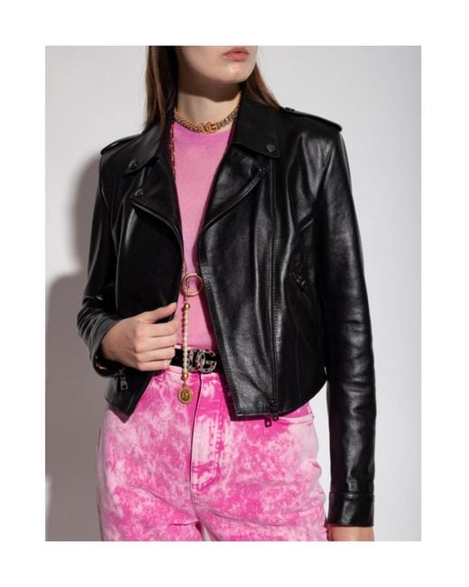 Dolce & Gabbana Black Cropped Leather Jacket