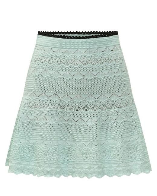 Self-Portrait Green Pointelle Mini Skirt