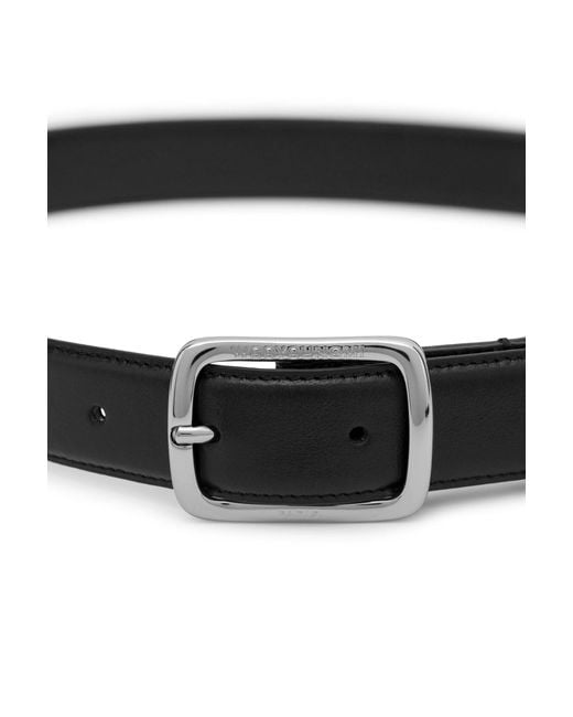 Wooyoungmi White Small Logo Leather Belt for men