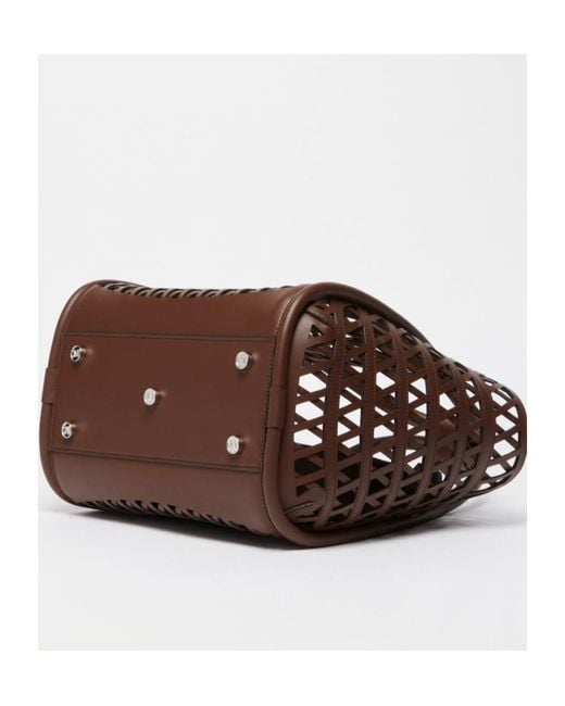 Max Mara Brown Woven Top Handle Bag