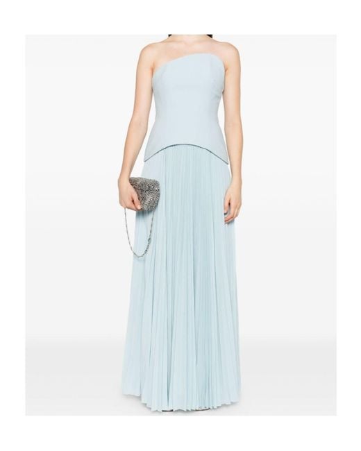 Solace London Blue Pleated Dress