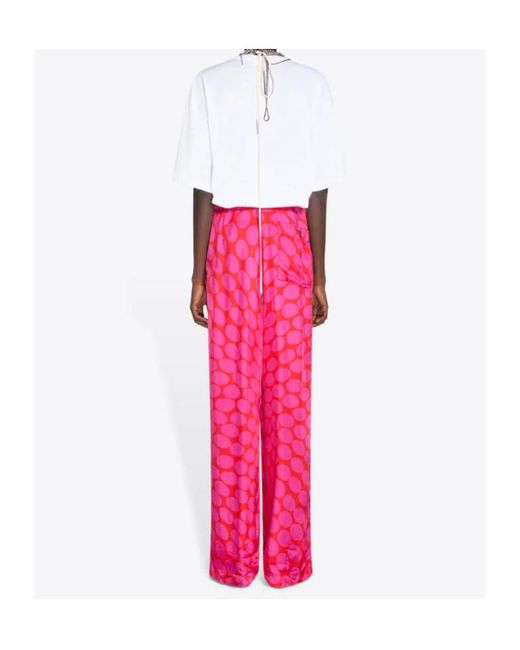 Dries Van Noten Pink Pila Wide-Leg Pants
