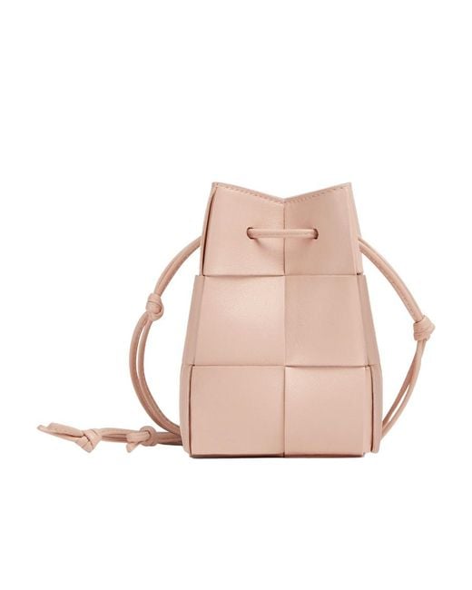 Bottega Veneta Pink Cassette Mini Bucket Bag