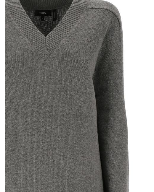 Theory Gray Karenia Neue V-Neck Jumper