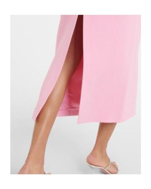 David Koma Pink Crystal-Embellished Cutout Midi Dress