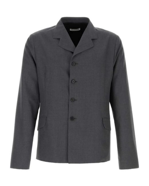 Jil Sander Gray Single-Breasted Tailored Jacket for men
