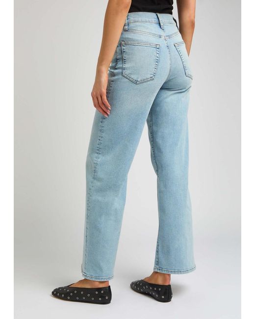 FRAME Blue Le Slim Palazzo Wide-Leg Jeans