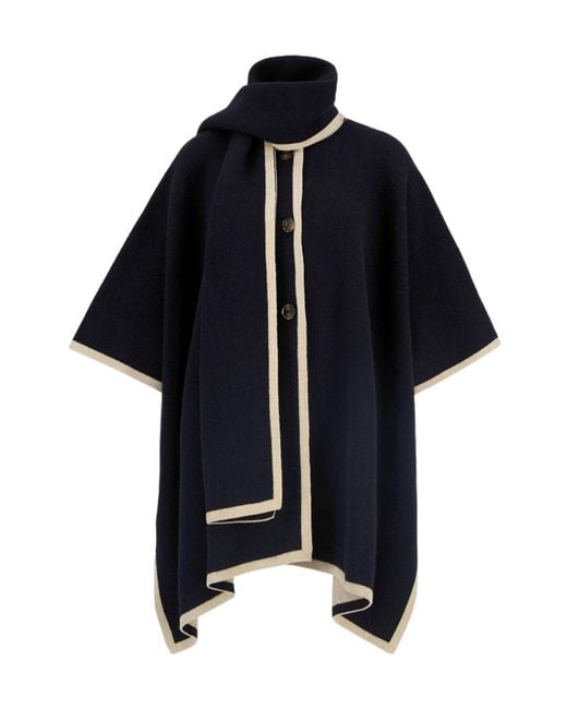 Barbour Black Scarf Collar Cape