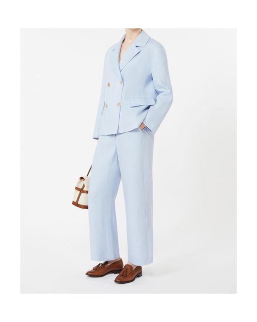 Max Mara Blue 'S Avenue Double-Breasted Jacket