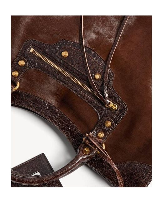 Balenciaga Brown Classic Studded Tote Bag