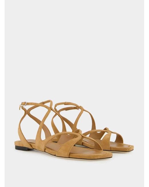 Jimmy Choo Metallic Ayla Strap Flat Sandals