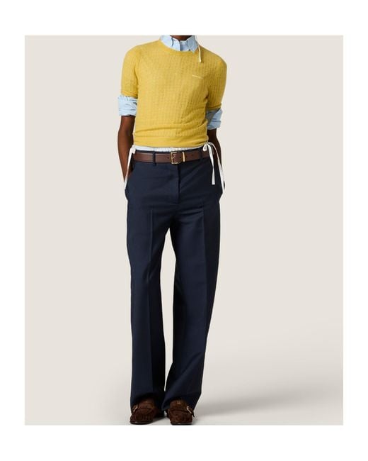 Miu Miu Yellow Cashmere And Silk Sweater