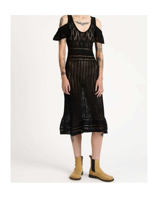 J.W. Anderson Black Jw Anderson Open Knit Cutout Knitted Dress
