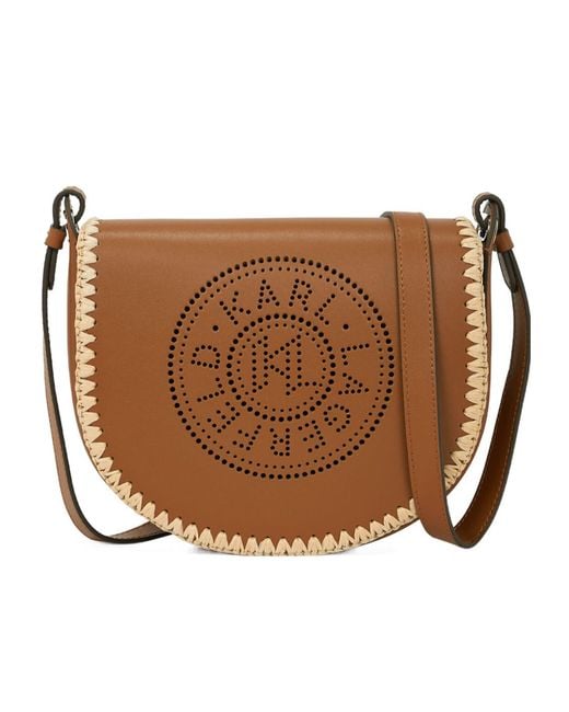 Karl Lagerfeld Brown K/Circle Crossbody Bag