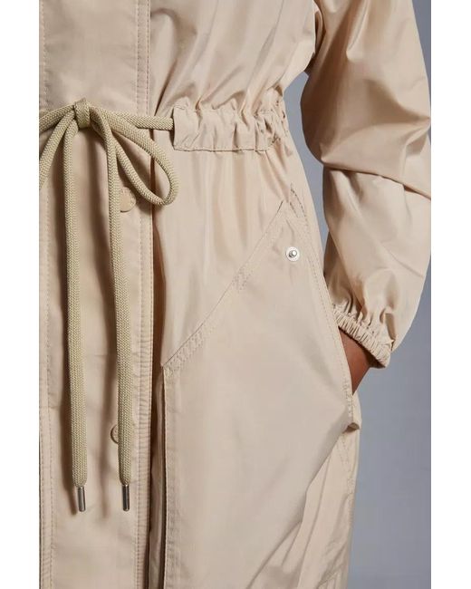 Moncler Natural Mantio Hooded Long Parka Jacket