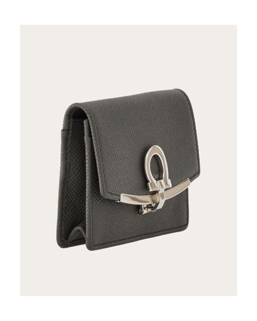 Ferragamo Gray Gancini Card Package