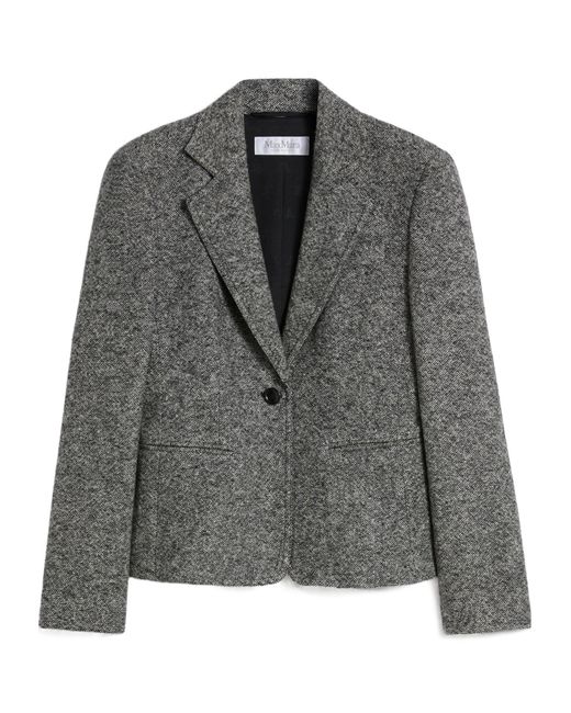 Max Mara Gray Salmone Single-Breasted Blazer