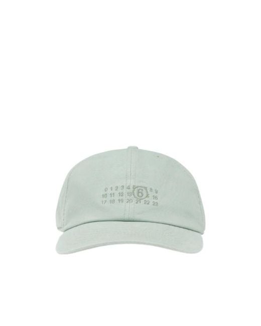 MM6 by Maison Margiela Green Logo Embroidered Cap for men