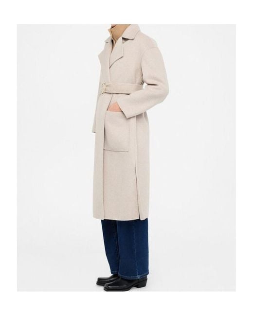 Liu Jo White Wool Coat With Belt
