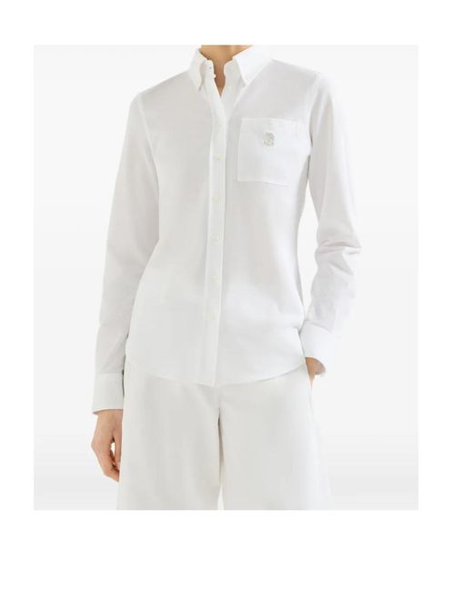 Brunello Cucinelli White Logo Shirt