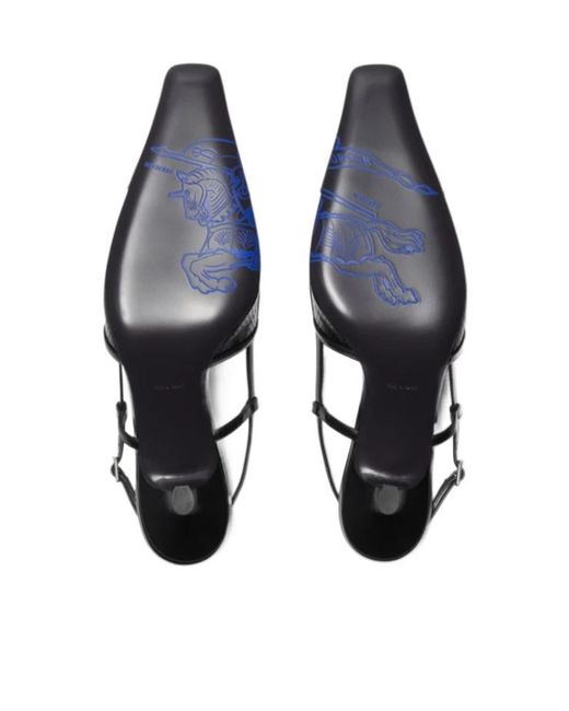 Burberry Black Chisel Square-Toe Slingback Pumps