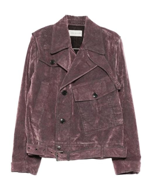 Dries Van Noten Purple Lilac Corduroy Jacket for men