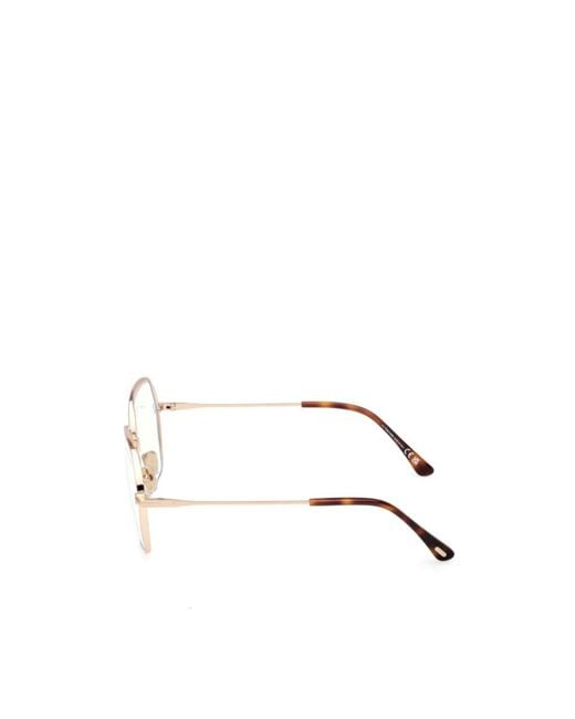 Tom Ford White Eyewear Geometric Frame Glasses for men