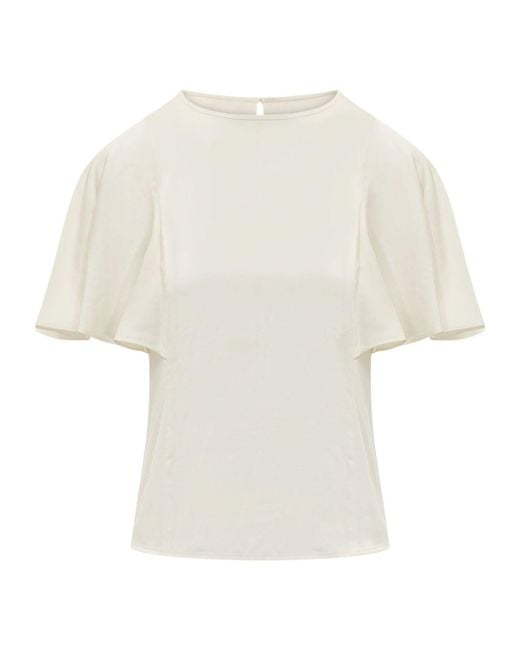 MICHAEL Michael Kors White Cape Sleeve Top