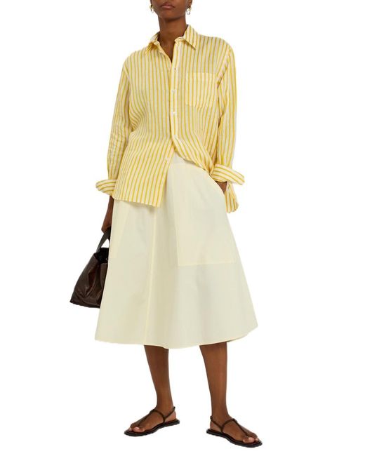Polo Ralph Lauren Yellow Striped Linen And Cotton-Blend Shirt
