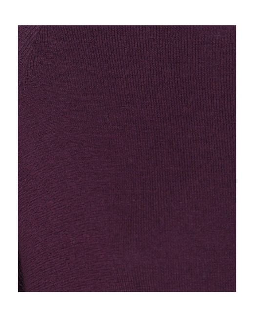 Aspesi Purple Ribbed Long-Sleeve Knit Top