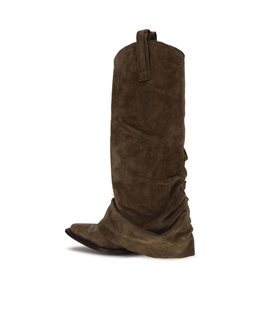 R13 Brown Slouchy Cowboy Boots