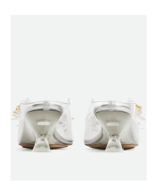 Bottega Veneta White Jet Mules